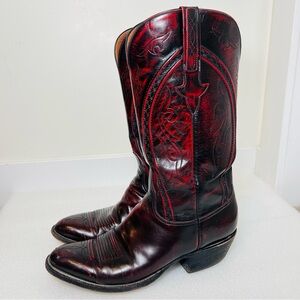 Vintage Luchesse Classics Black Cherry Cowboy Boots 10D